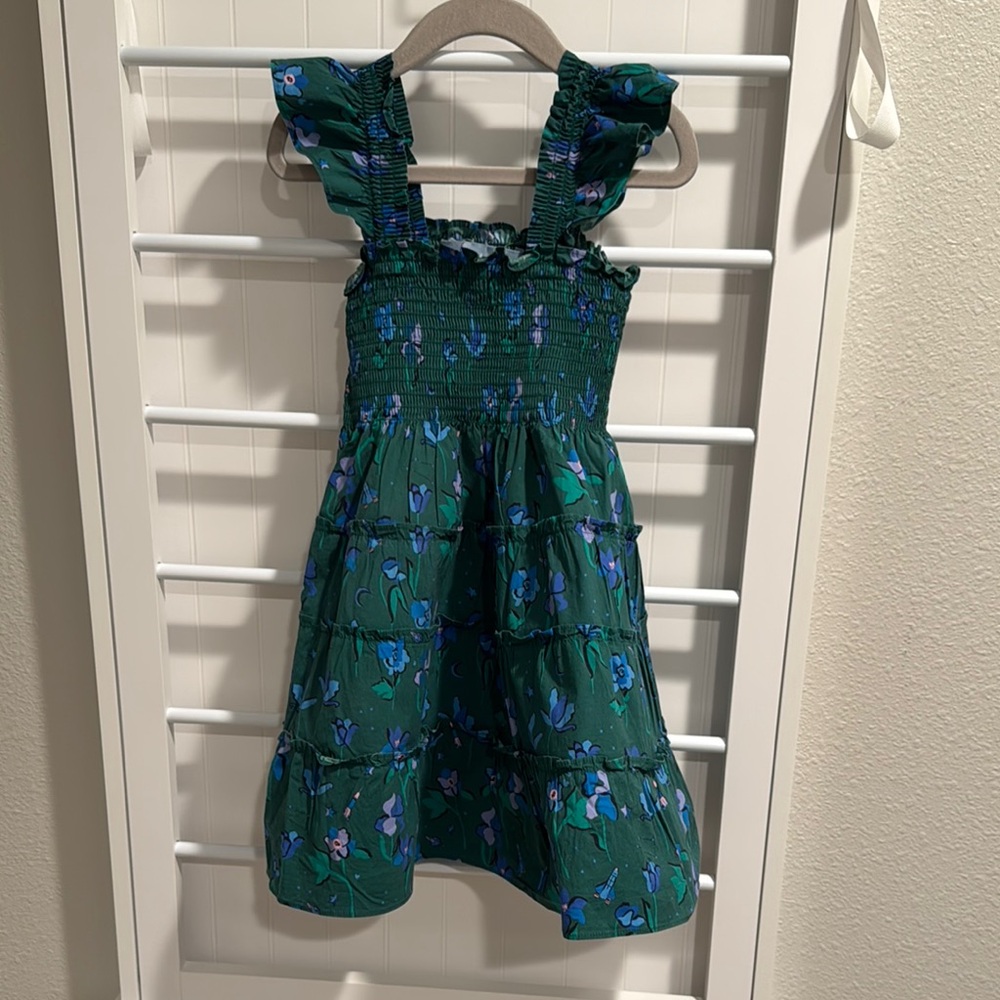 Green Floral Kids Dress